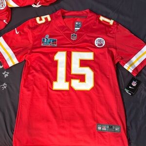 Nike KC Chiefs Mahomes Red and White Football Jersey